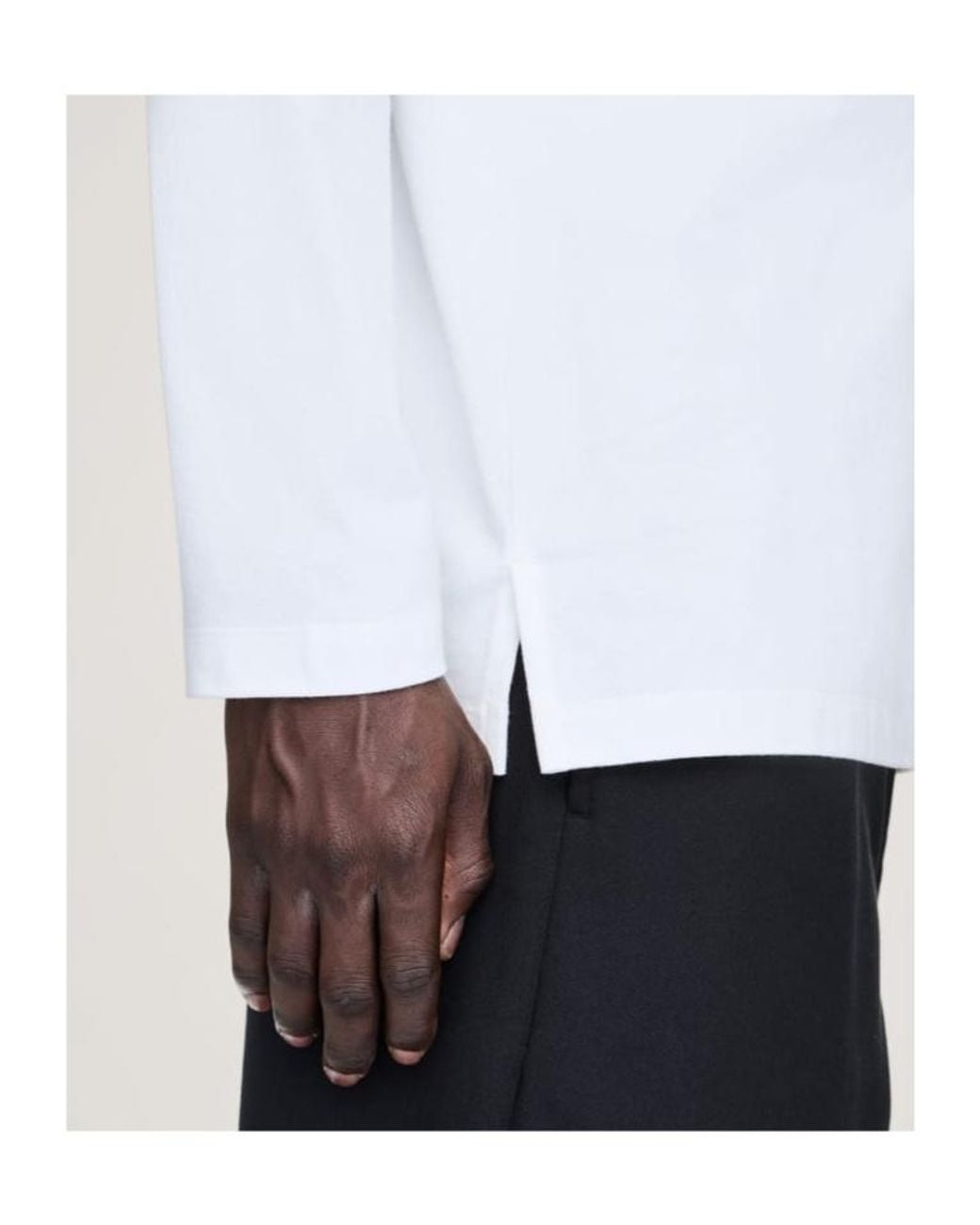 Y-3 White Pattern-Printed Long-Sleeved T-Shirt for men