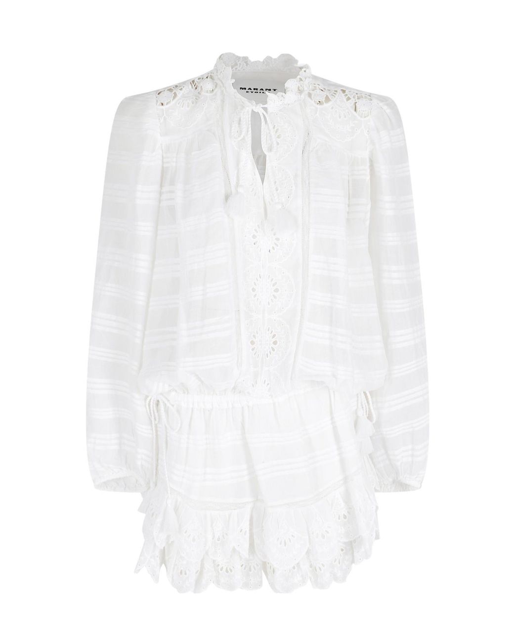 Isabel Marant White Isabel Marant Étoile Preya Embroidered Mini Dress