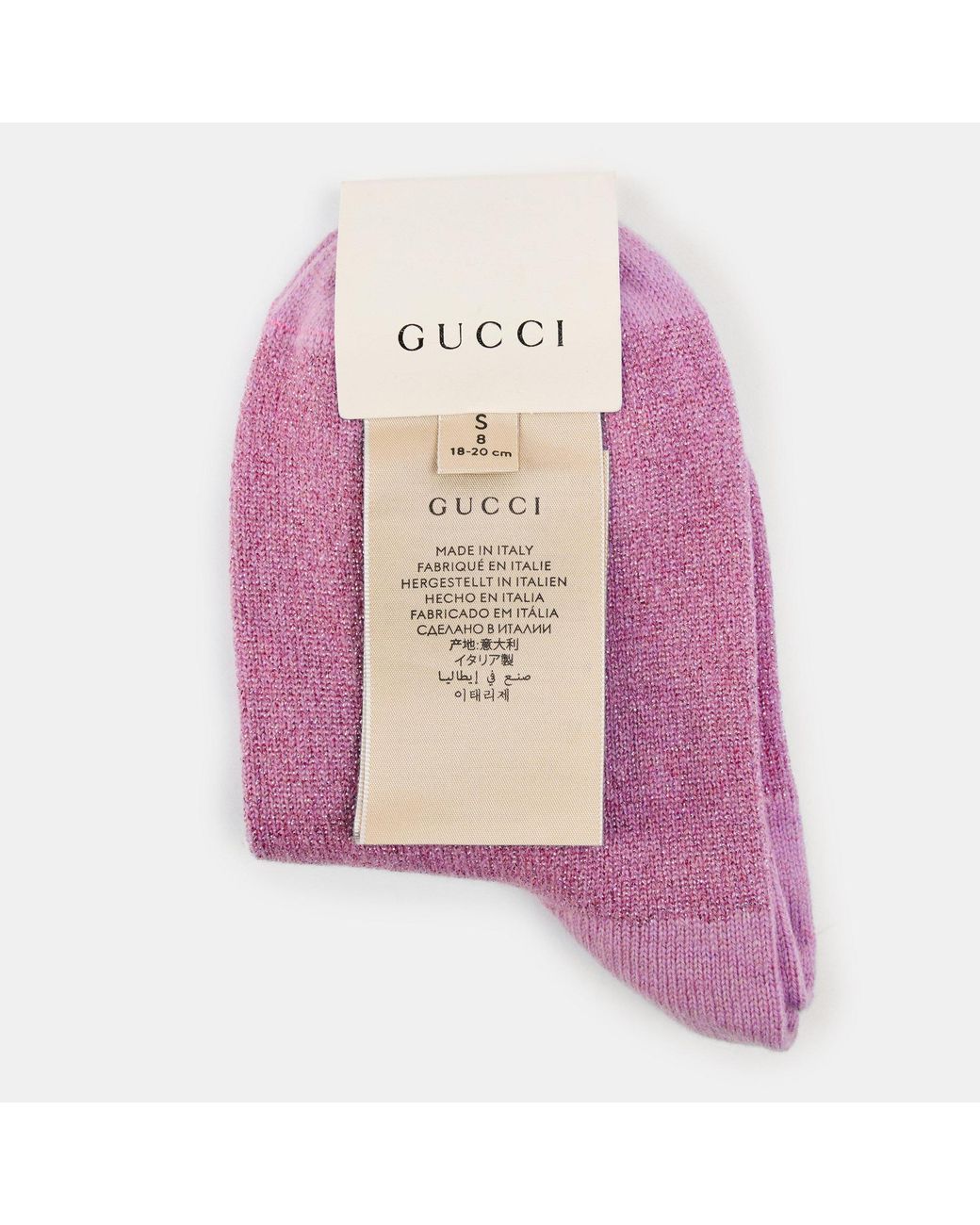 Gucci Pink Logo Ribbed Socks