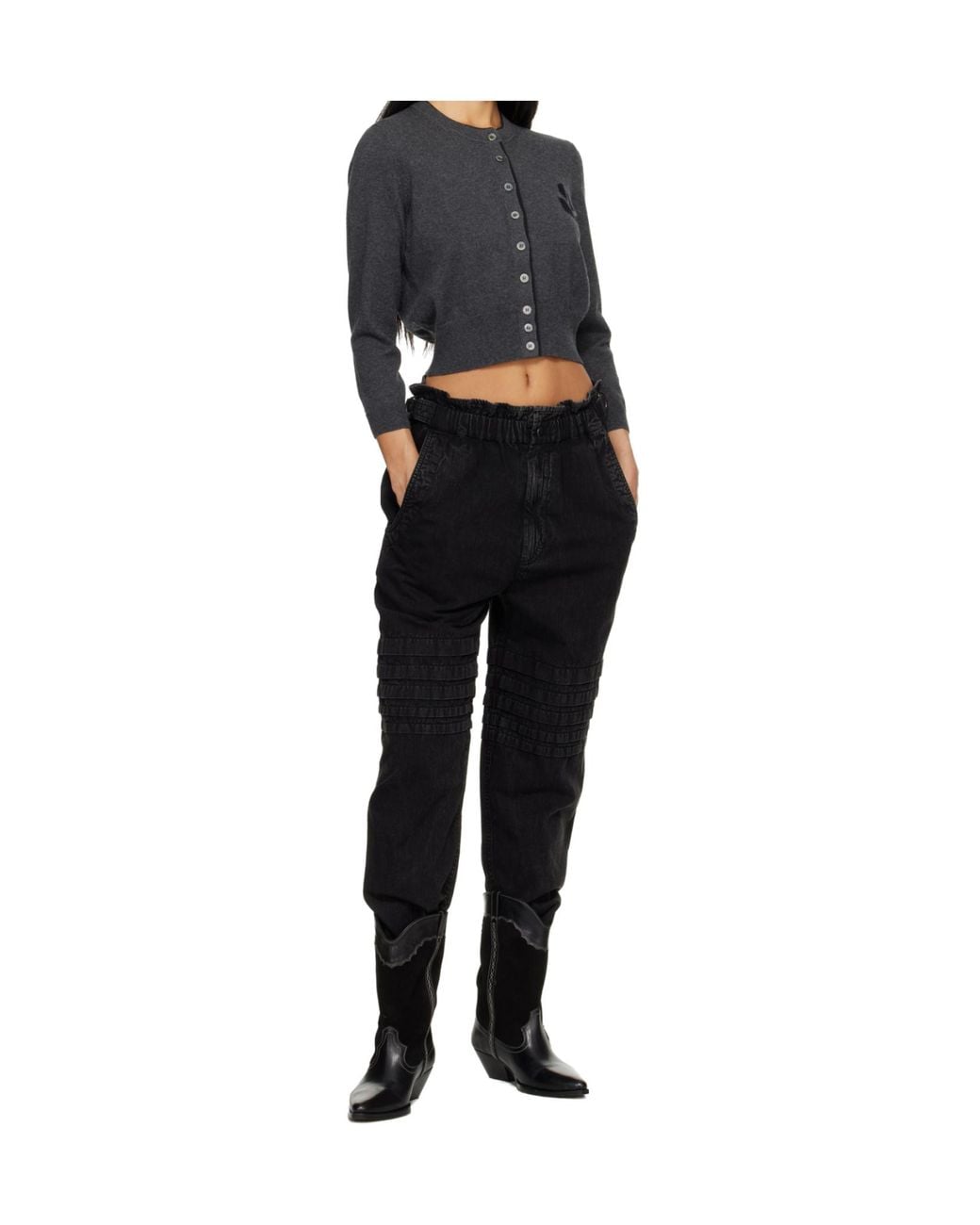 Isabel Marant Black Isabel Marant Étoile Lona Crewneck Cardigan