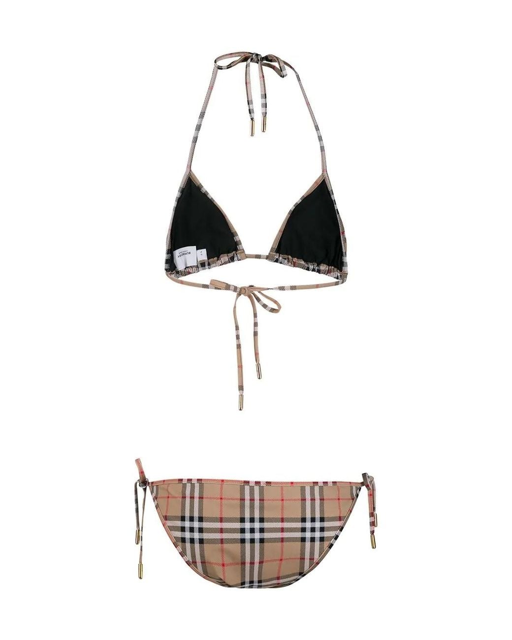 Burberry White Vintage Check Bikini Set