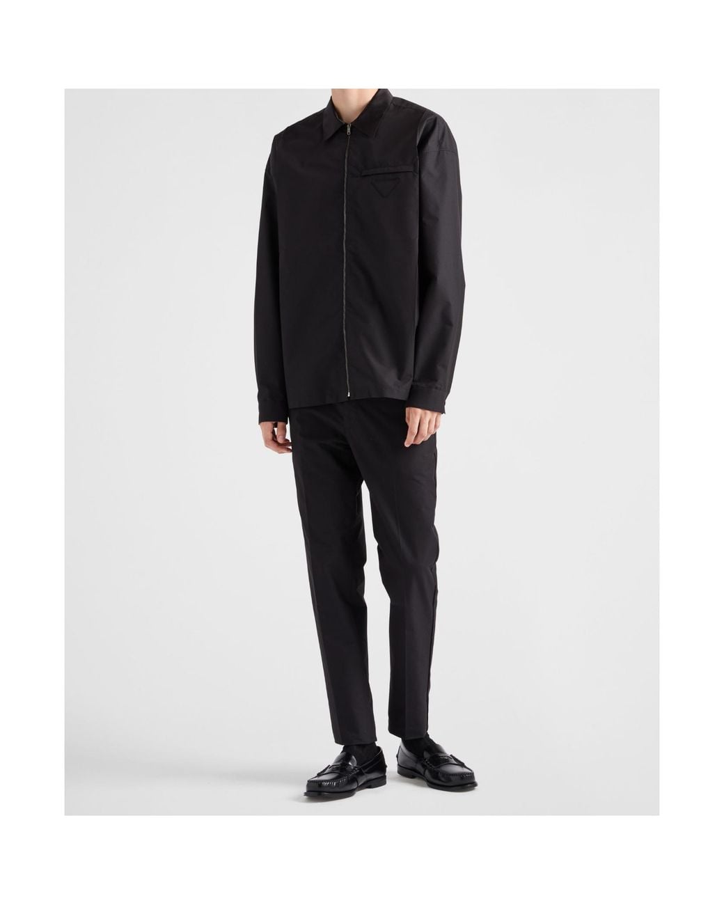 Prada Black Logo Detailed Tailored Trousers for men