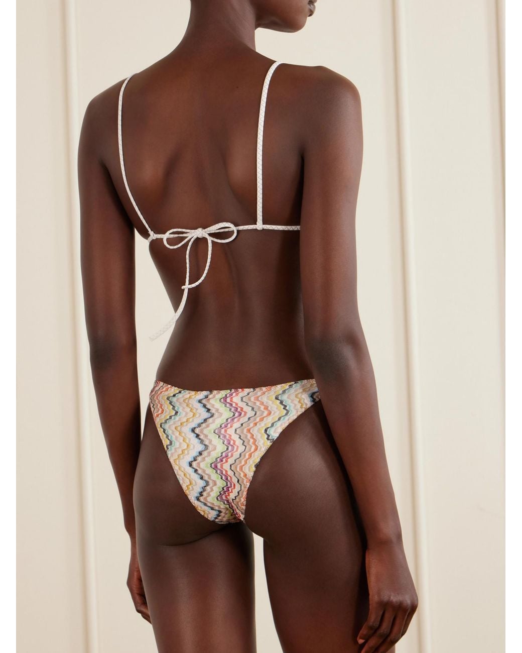 Missoni White Shiny Herringbone Swimsuit