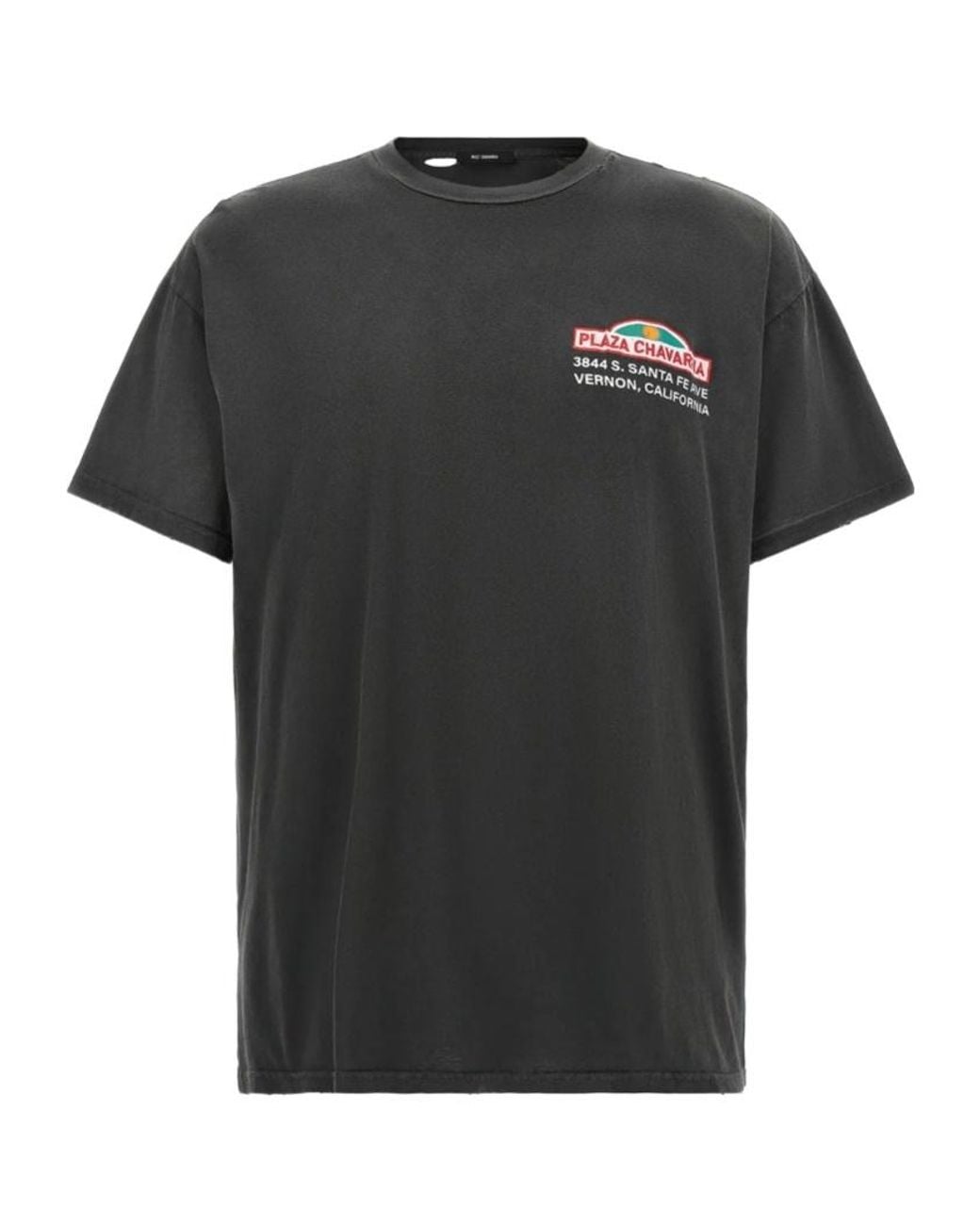 Willy Chavarria Black Graphic-Print Distressed T-Shirt for men