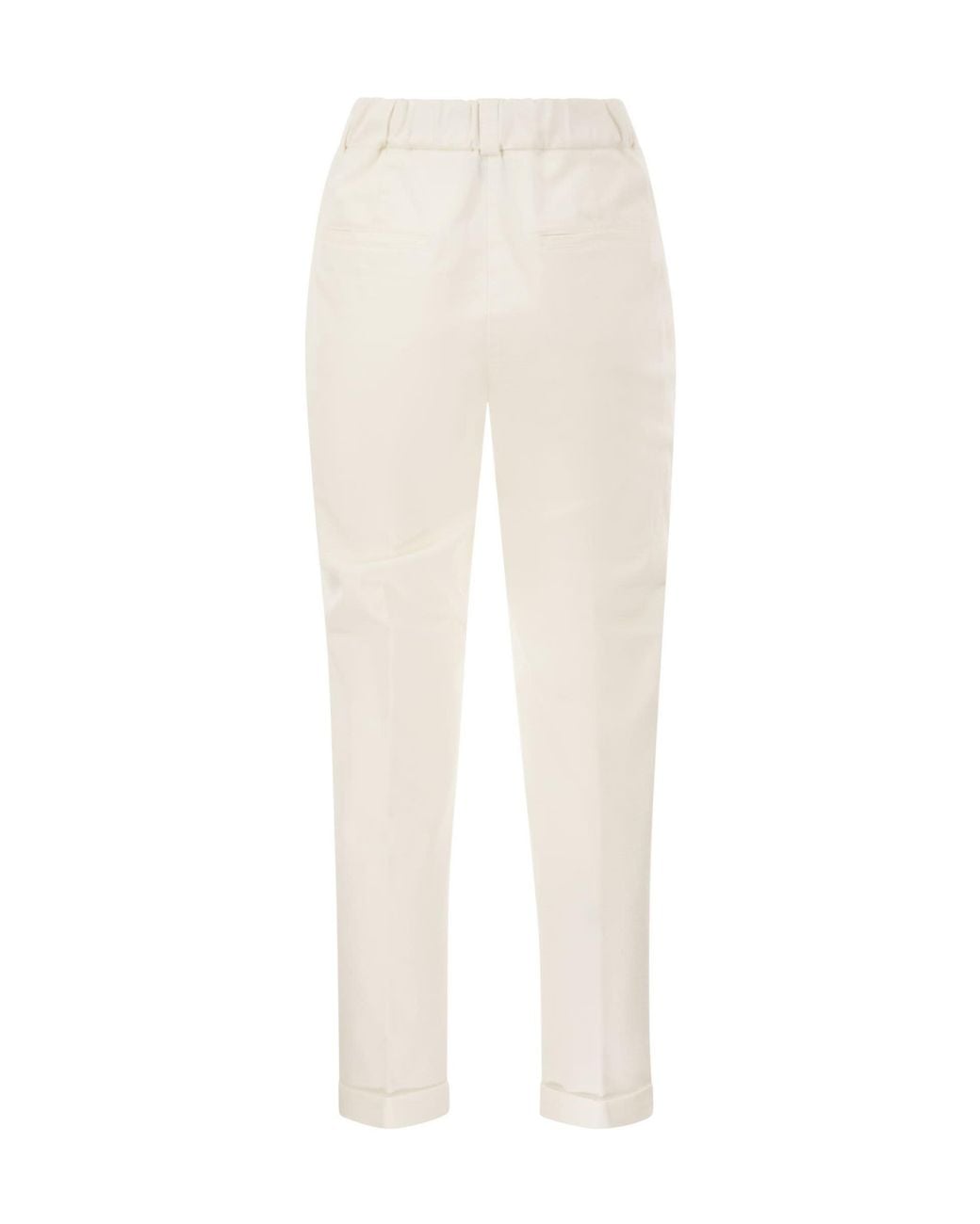 Peserico White Tapered Stretch Pants