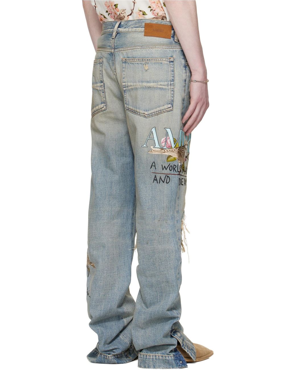 Amiri Blue Distressed Jeans for men