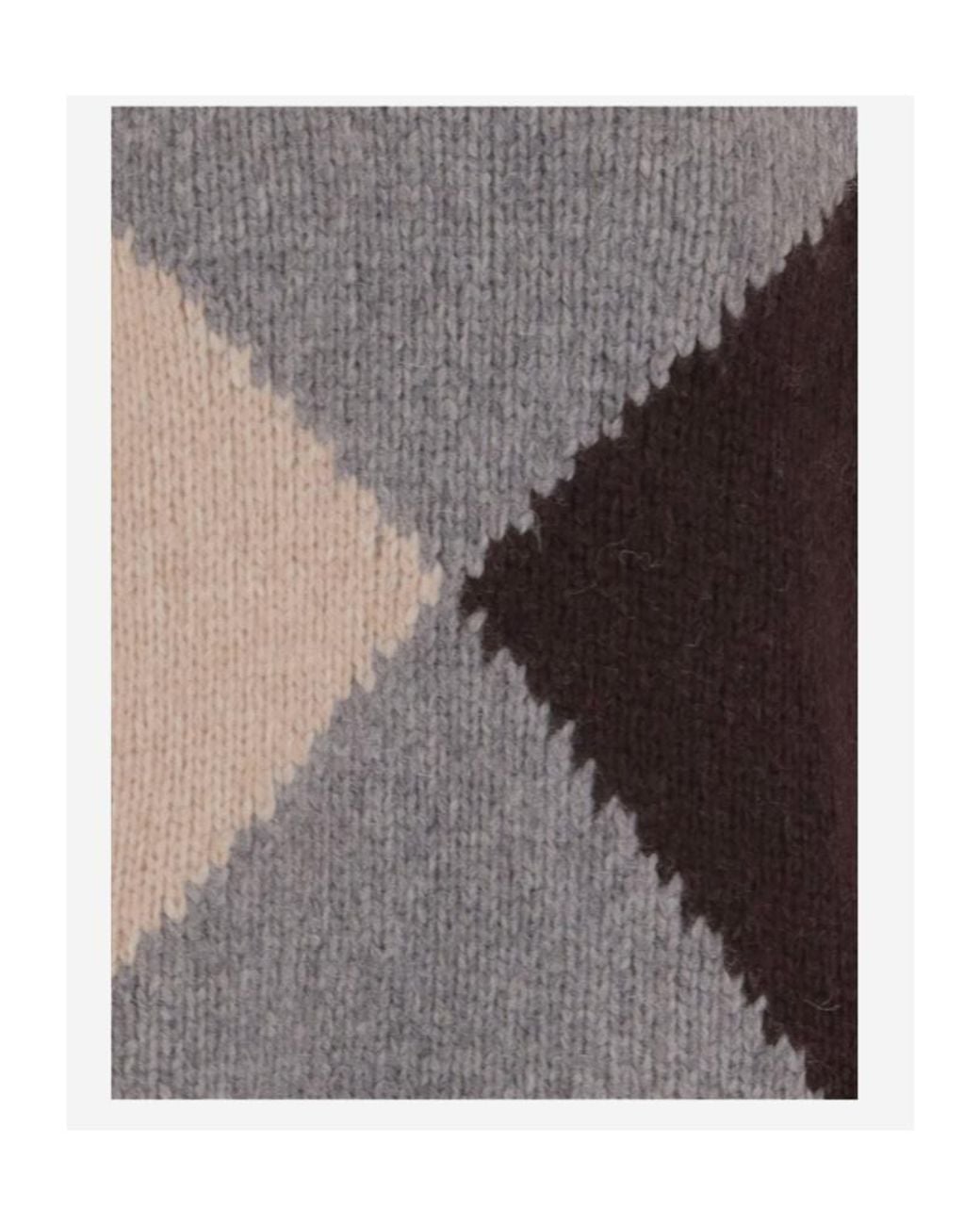 Bruno Manetti Gray Oversized Argyle Knitted Sweater