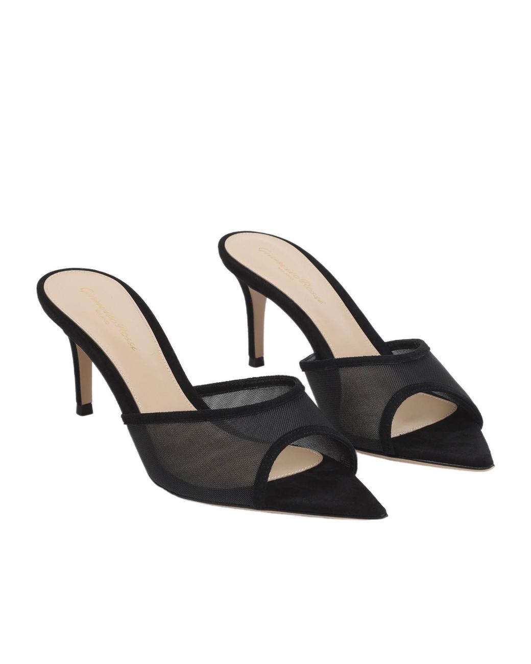 Gianvito Rossi Black 70Mm Dorotea Pointed-Toe Heeled Mules
