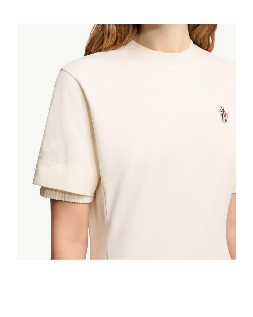 Moncler White Grenoble Logo Detail T-Shirt