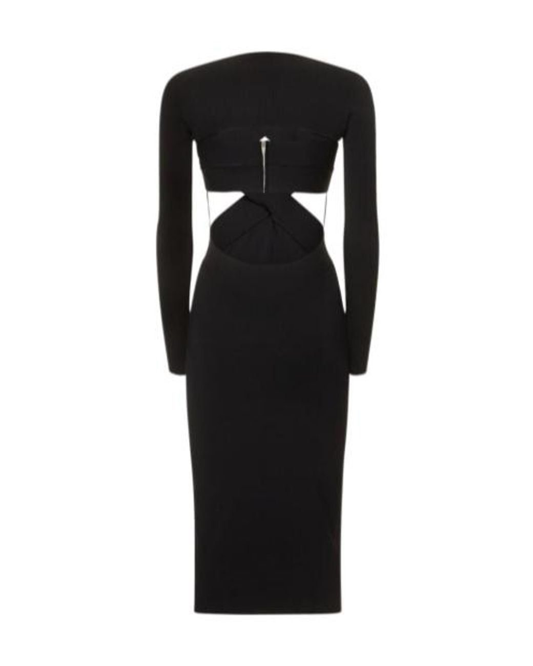 Dion Lee Black Digged And Cut Knitted Long-Sleeved Dress