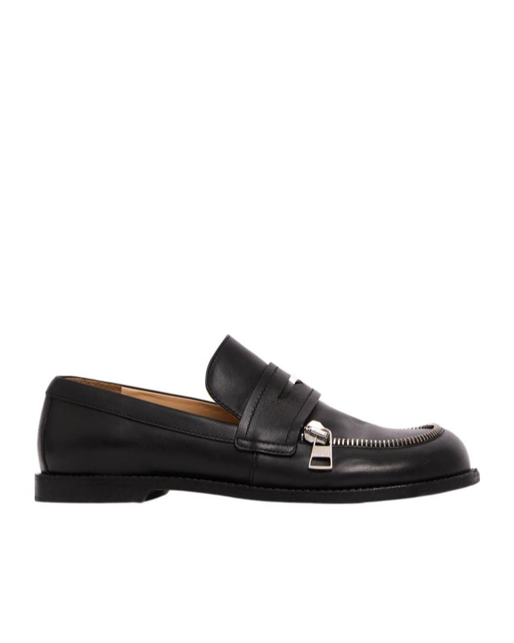 J.W. Anderson Black Jw Anderson Zip-Detailed Round Toe Loafers