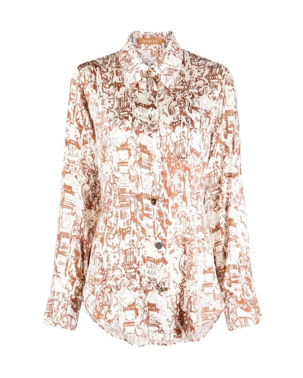 Rejina Pyo Pink Pattern Print Shirt