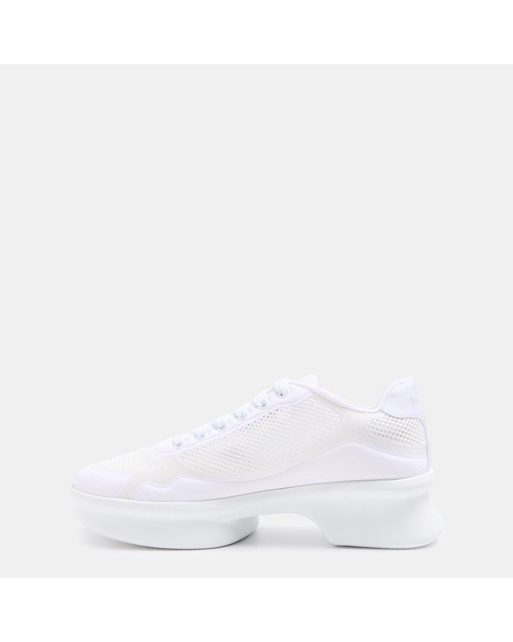 Prada White Lace-Up Platform Sneakers