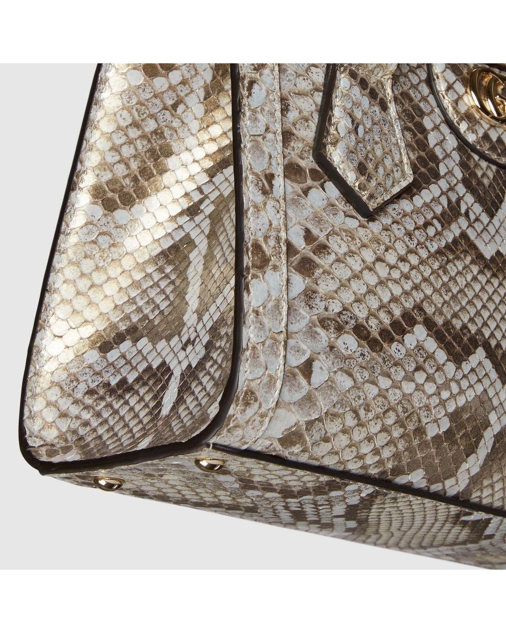 Gucci Metallic Diana Mini Python Tote Bag