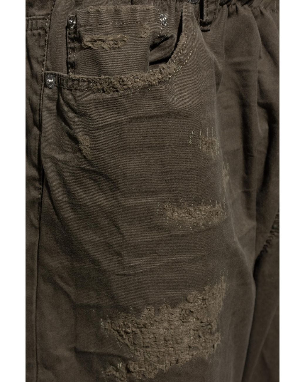 DSquared² Gray Distressed Elastic Waist Trousers for men