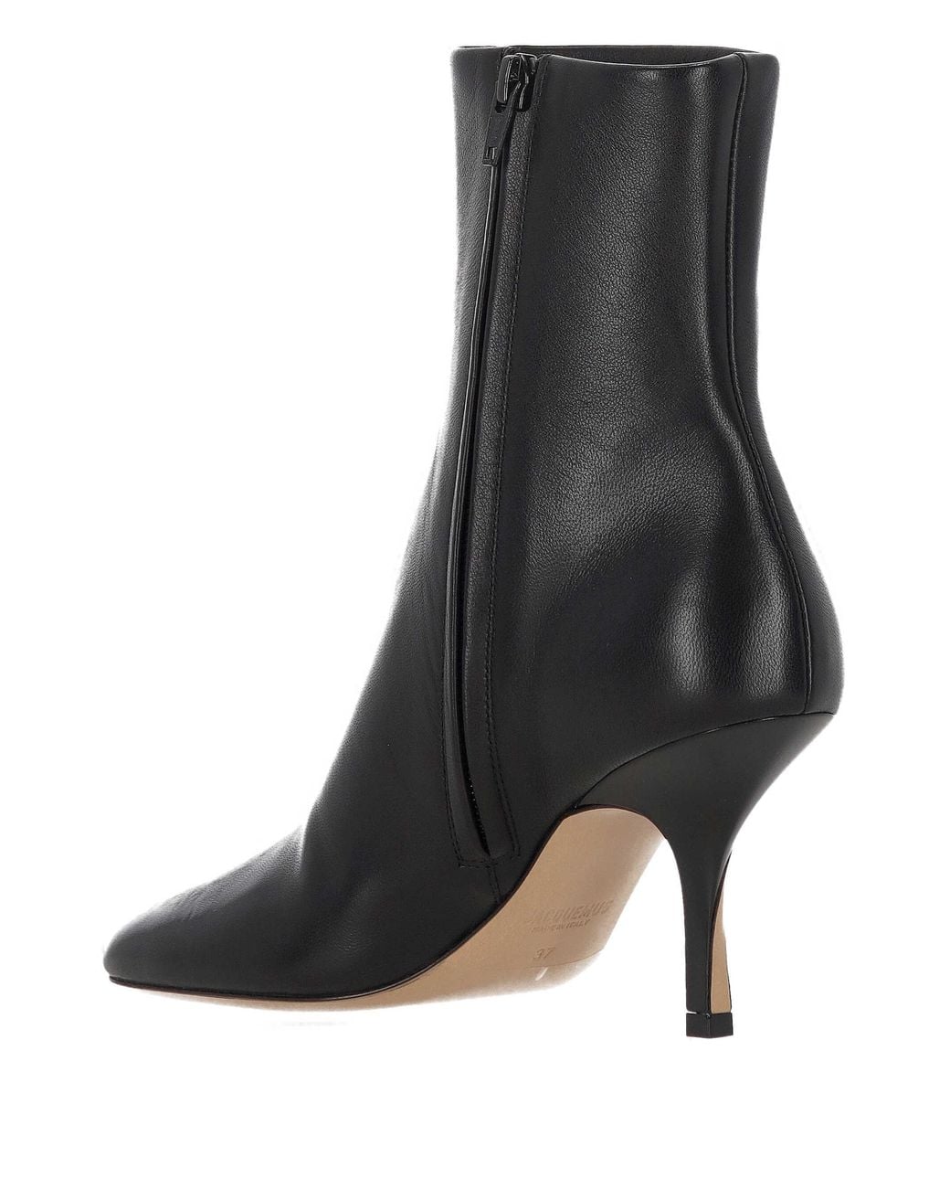 Jacquemus Black Sculpted Heel Ankle Boots