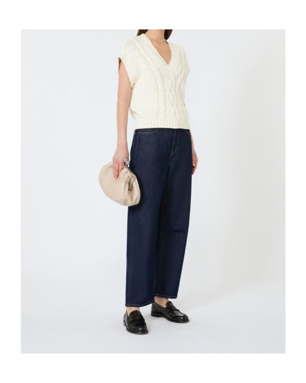 Weekend by Maxmara White Wkdpascia V-Neck Knitted Jumper
