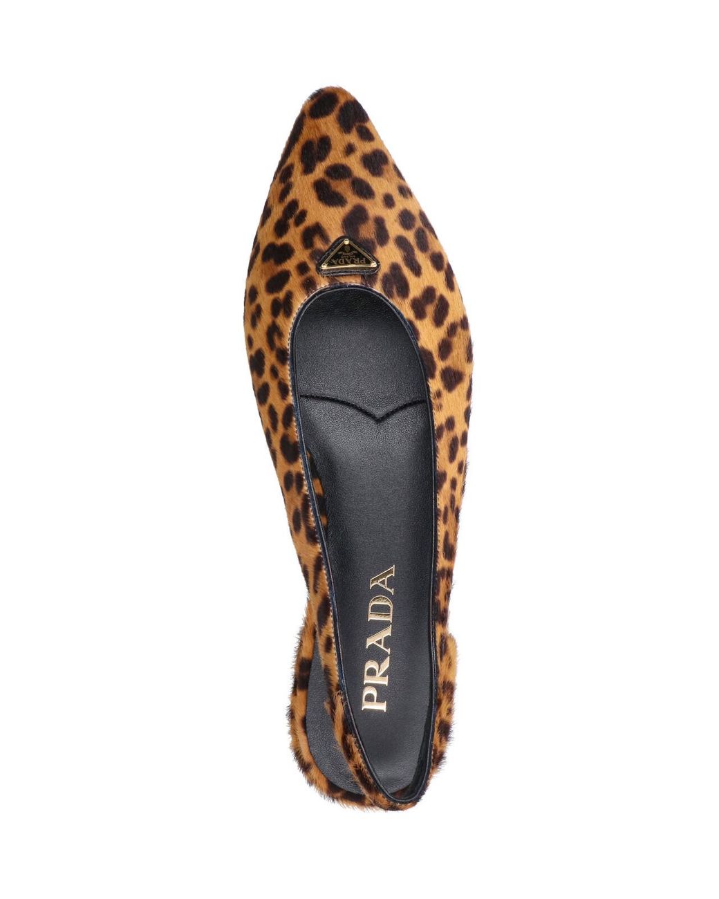 Prada Brown Printed Leather Ballerinas