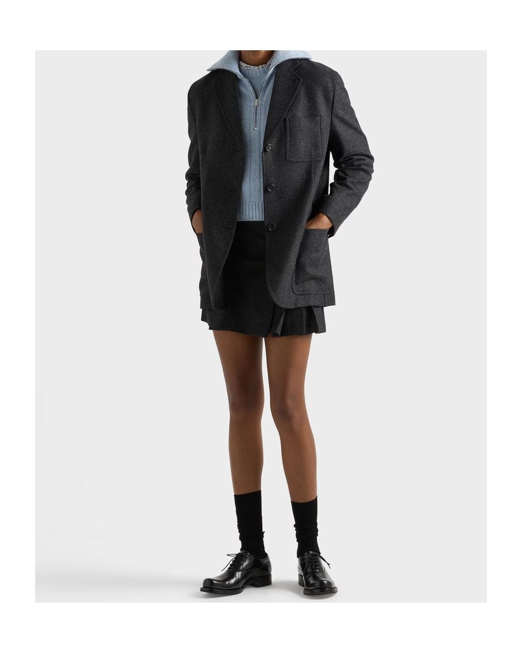 Prada Black Re-Wool Single-Breasted Jacket