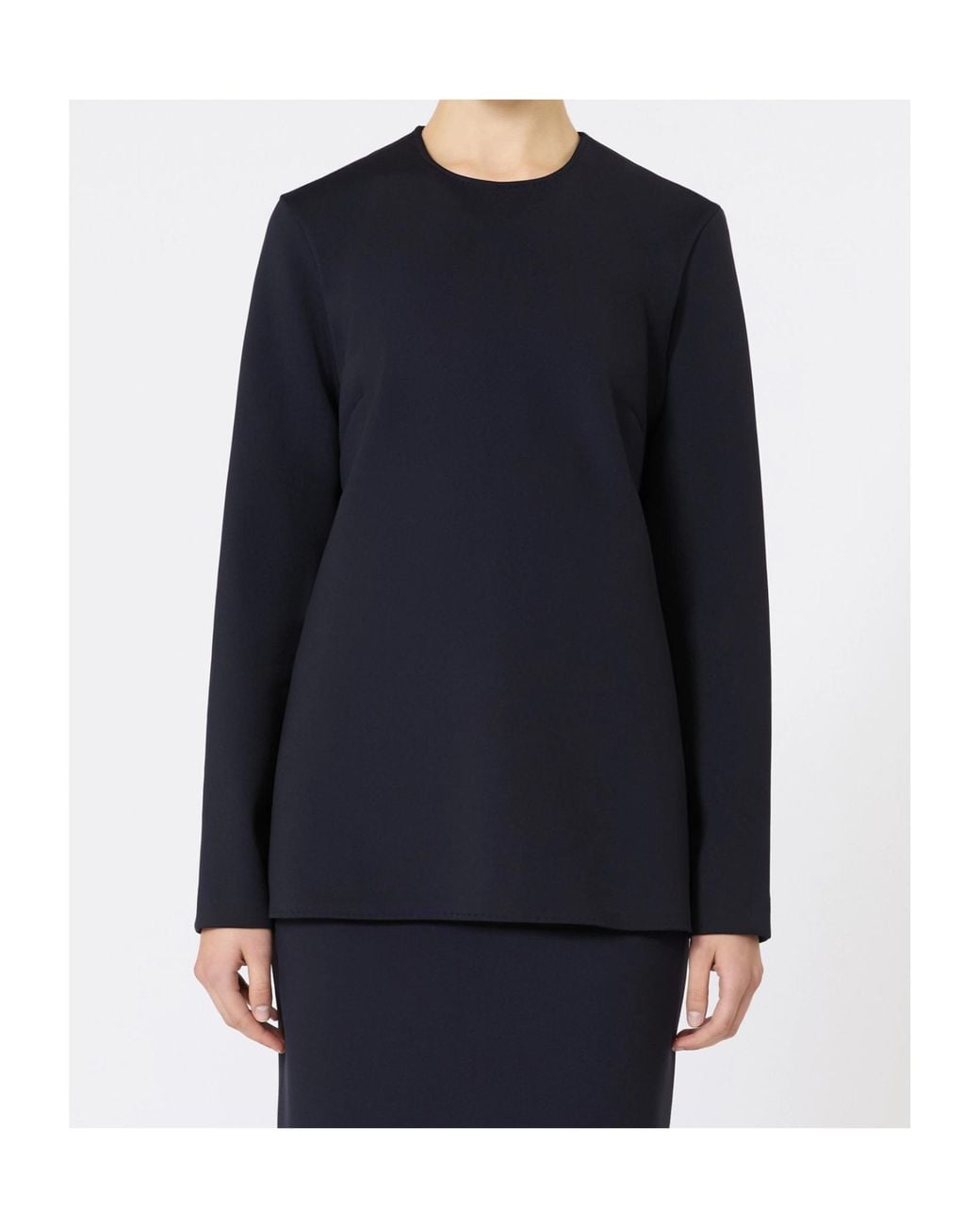 Max Mara Black Slim Fit Crewneck Top