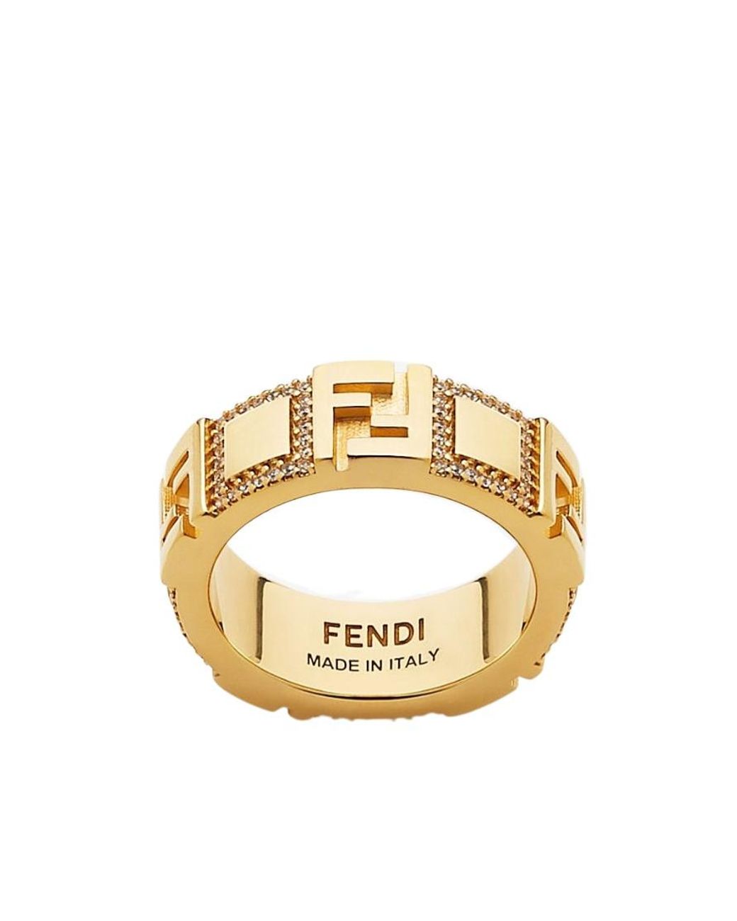Fendi Metallic Forever Embellished Ring