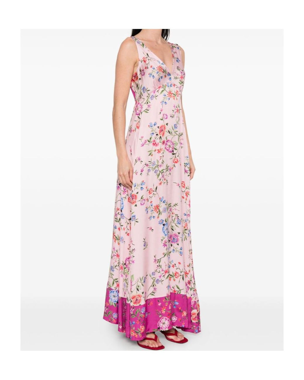 Liu Jo Pink Long Flowery Dress