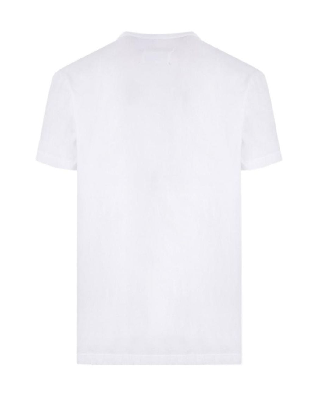 Maison Margiela White Graphic-Printed Crewneck T-Shirt for men