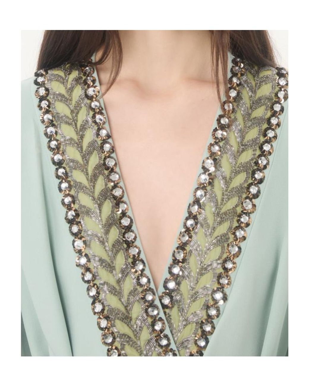Valentino Green Embroidered-Detail Blouse