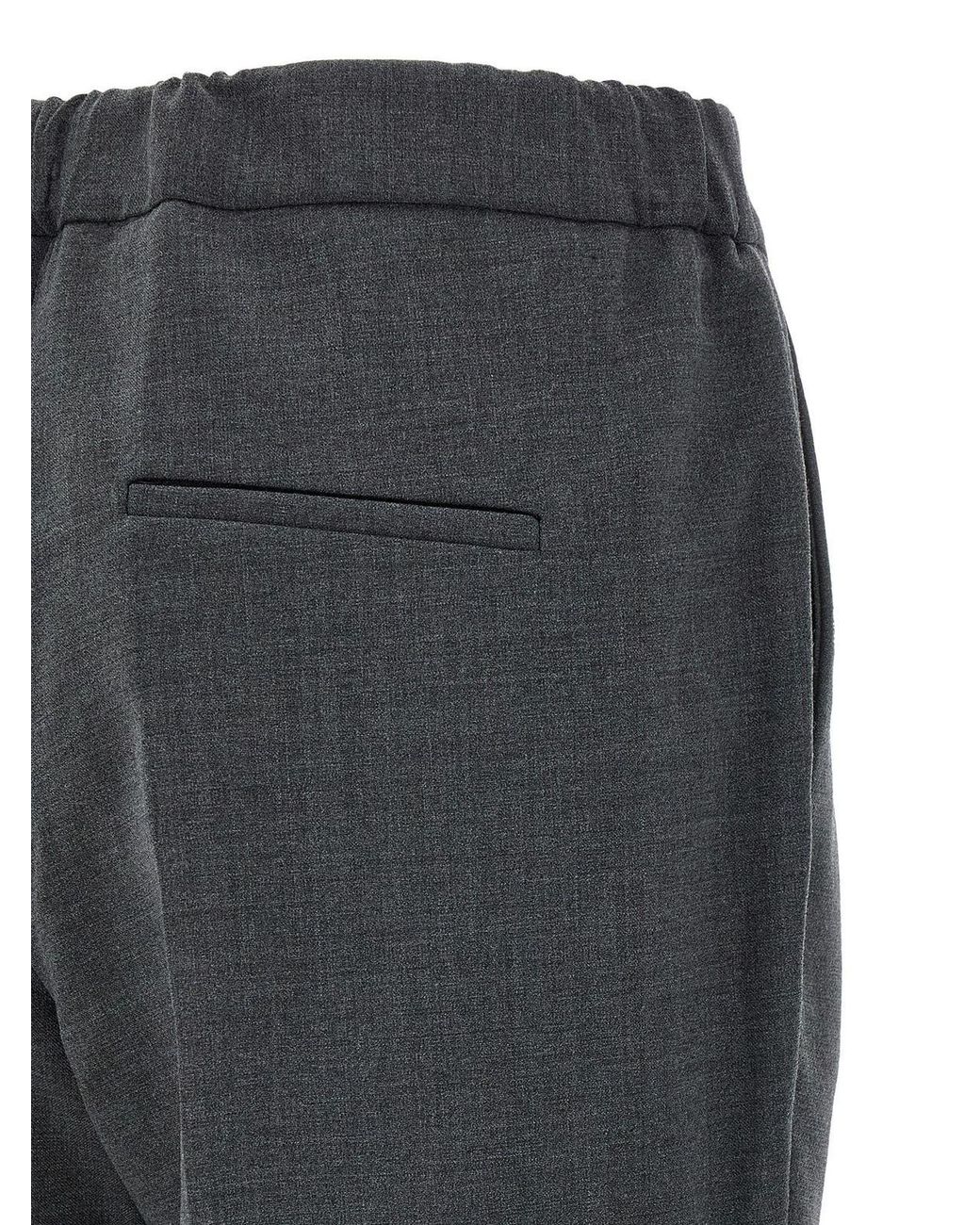 Alberto Biani Gray Cropped Turn-Up Pants