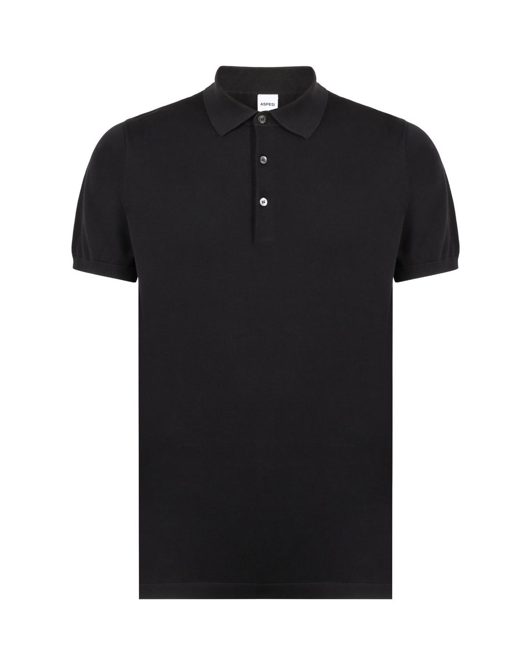 Aspesi Black Short-Sleeved Polo Shirt for men