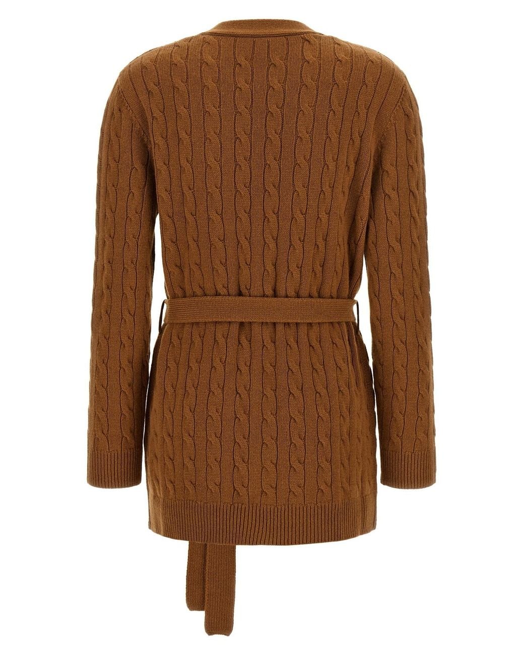 Valentino Brown Belted Button-Up Cardigan