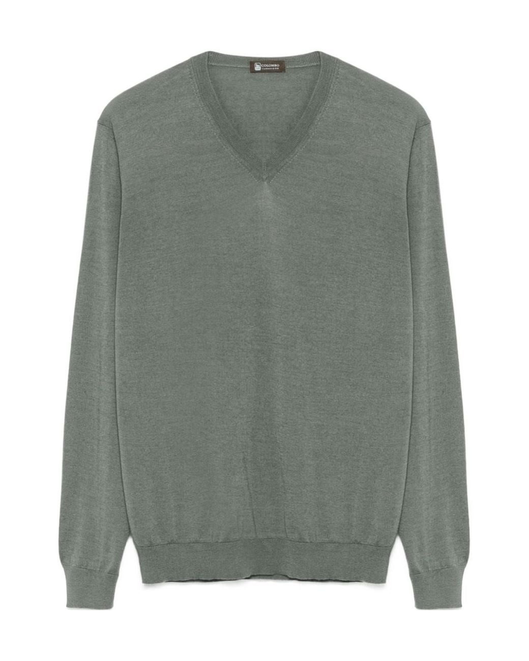 Colombo Green V-Neck Sweater for men