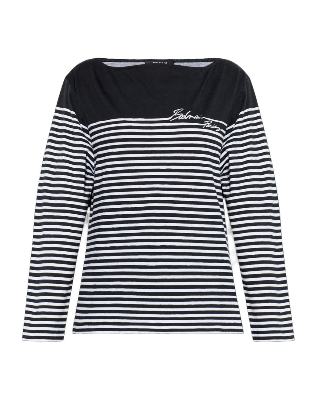 Balmain Black Striped Long-Sleeve Top