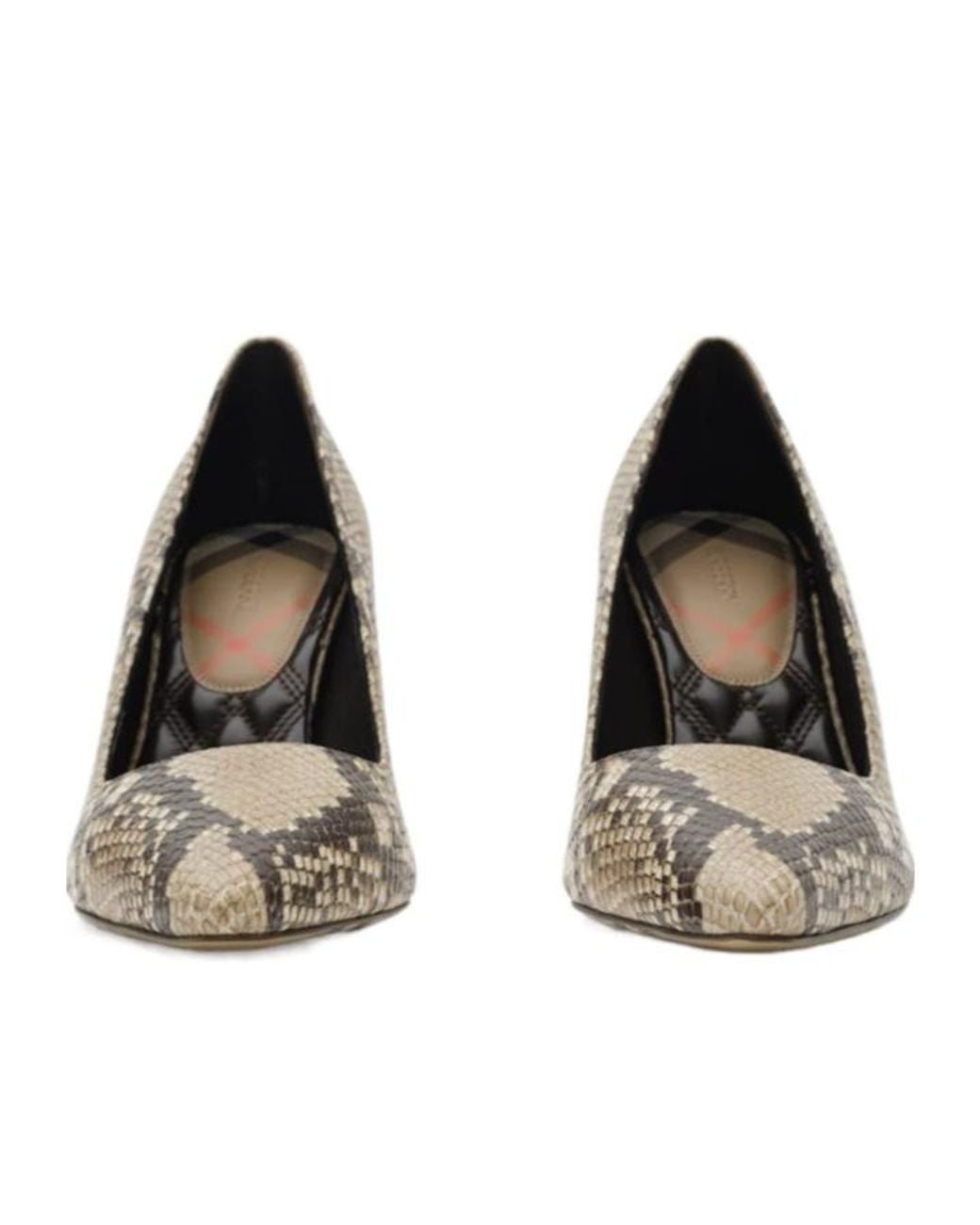 Burberry Metallic Python-Print Leather Dame High Pumps