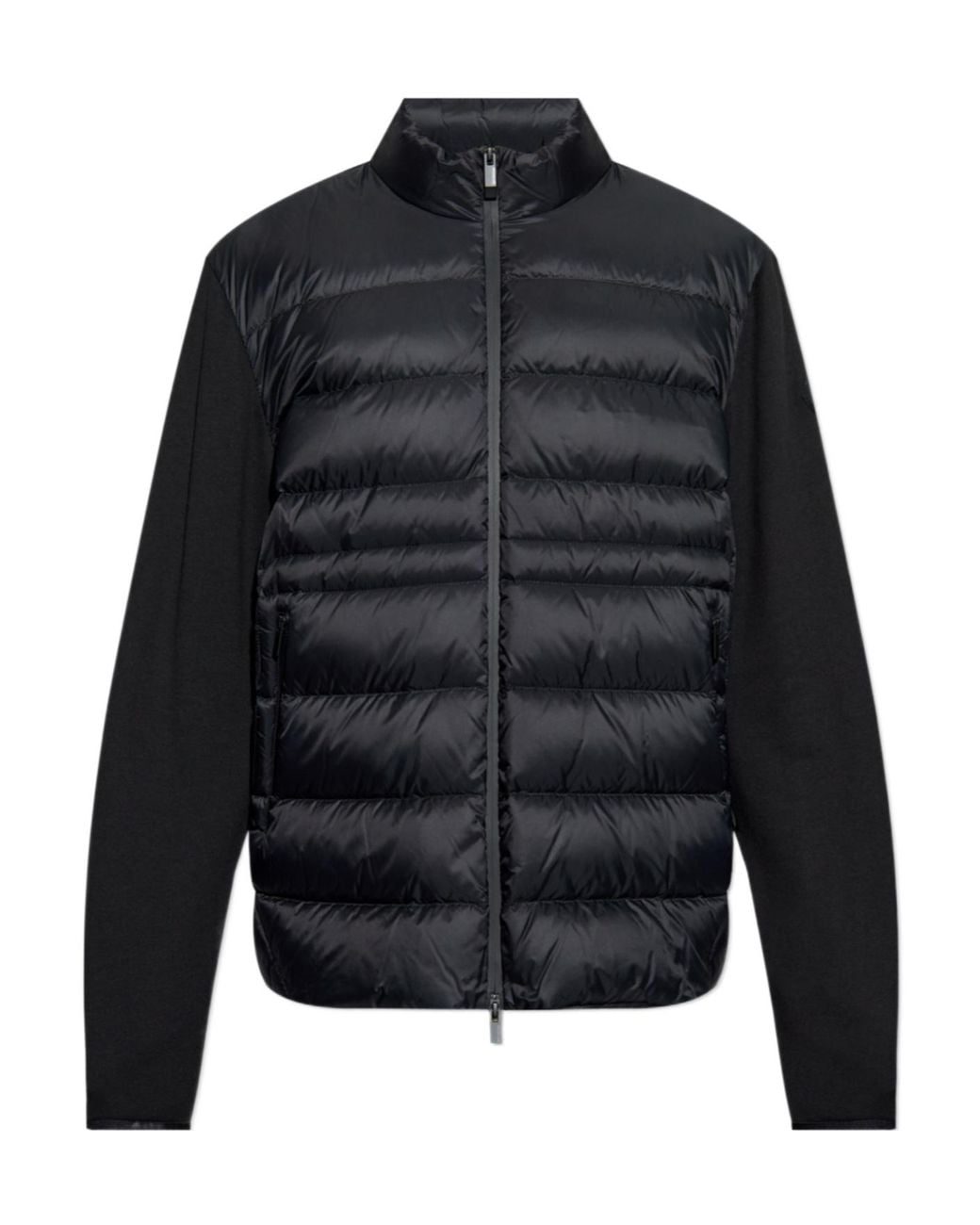 Moncler Blue Logo Patch Zip-Up Padded Cardigan for men