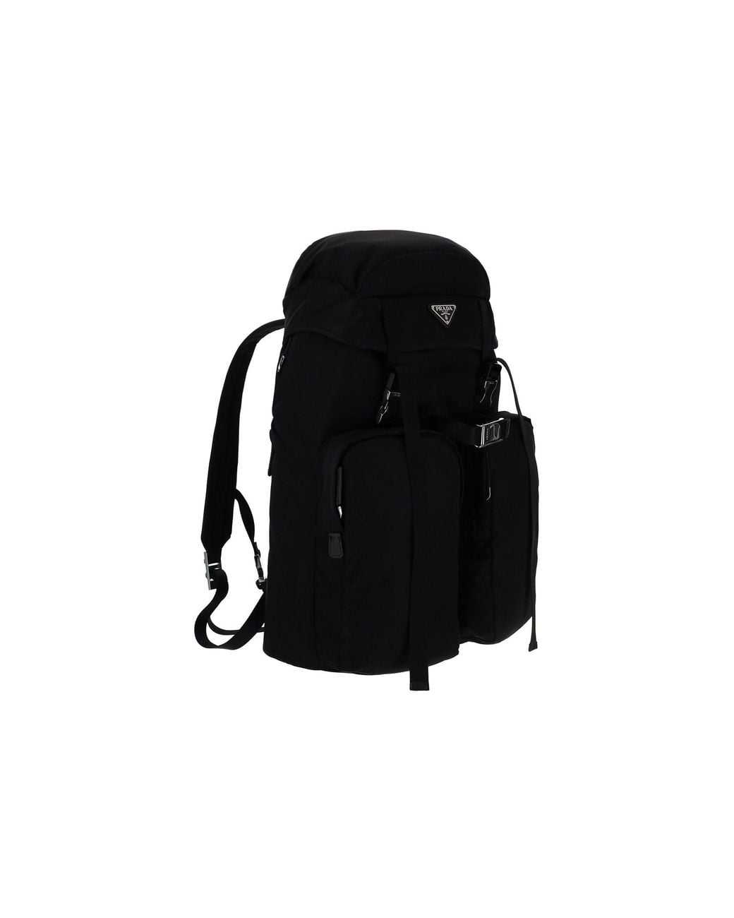 Prada Black Pocket Detail Buckled Backpack for men