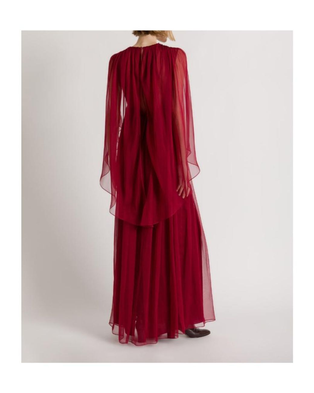 Alberta Ferretti Red Long Chiffon Dress