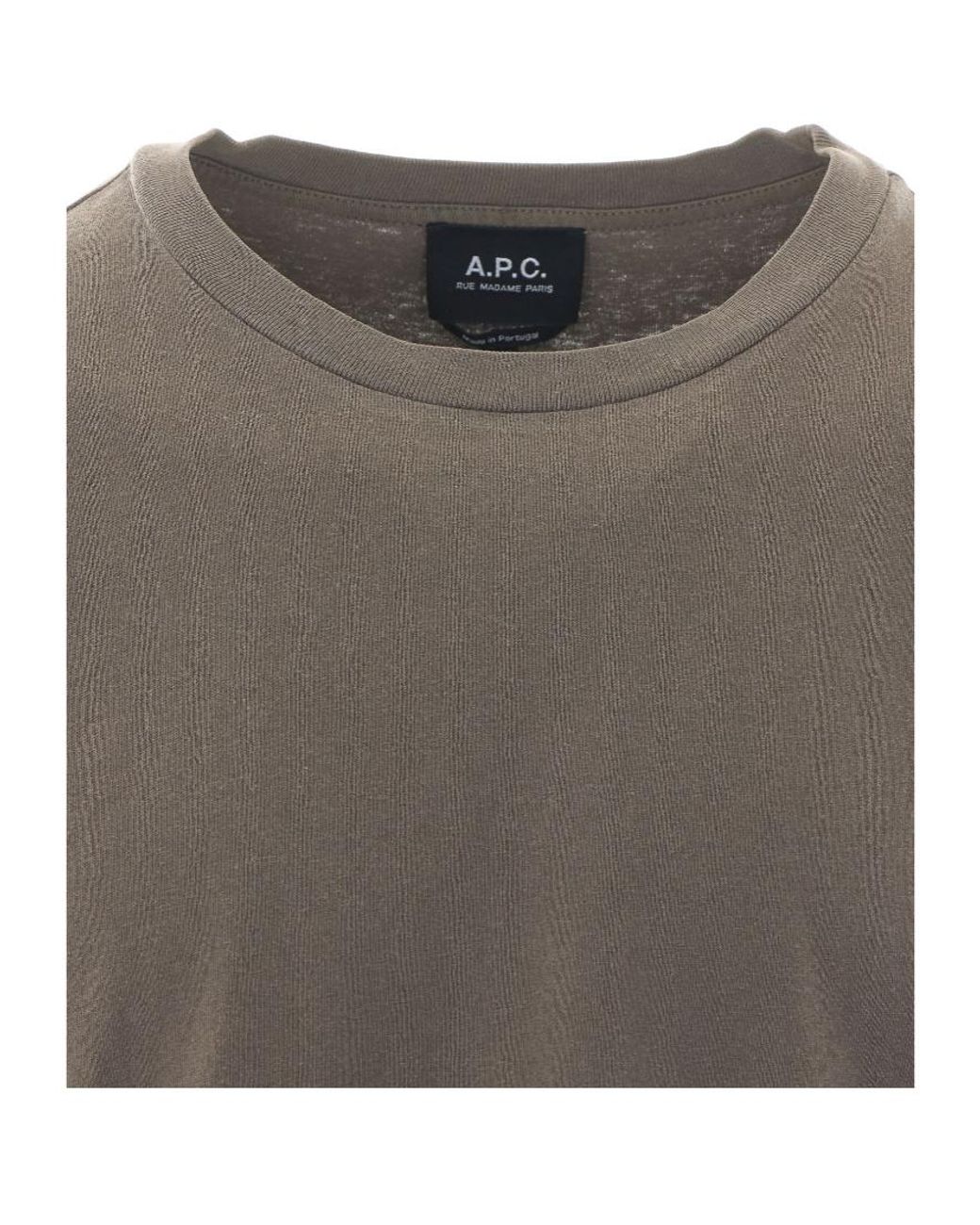 A.P.C. Gray Logo Back-Print T-Shirt for men