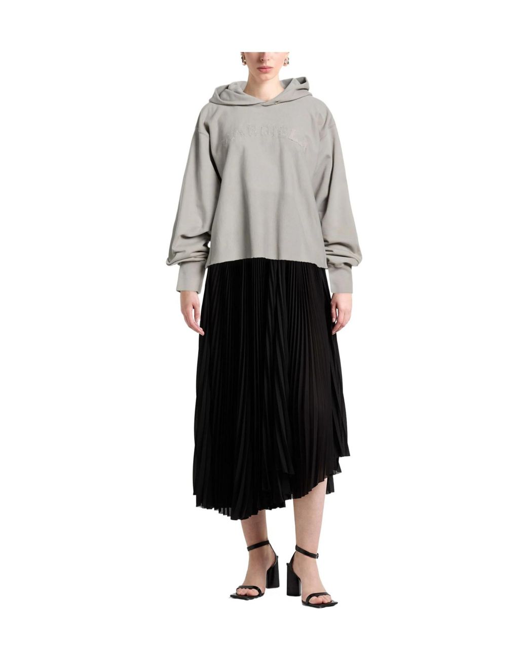 Maison Margiela Gray Solid Color Hooded Track Jackets