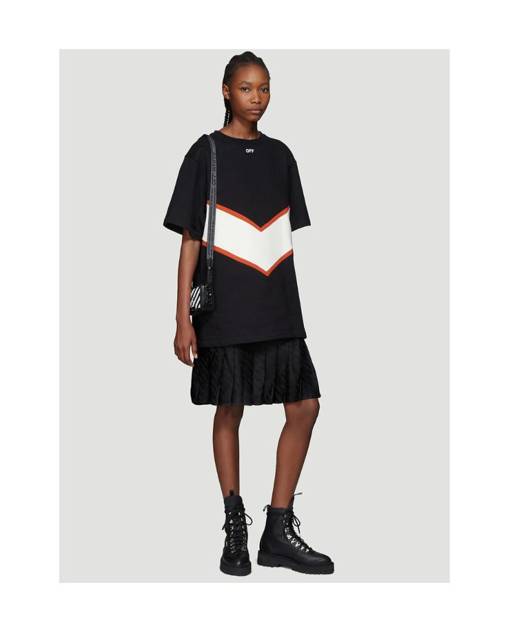 Off-White c/o Virgil Abloh Black Contrasting Panels T-Shirt Dress