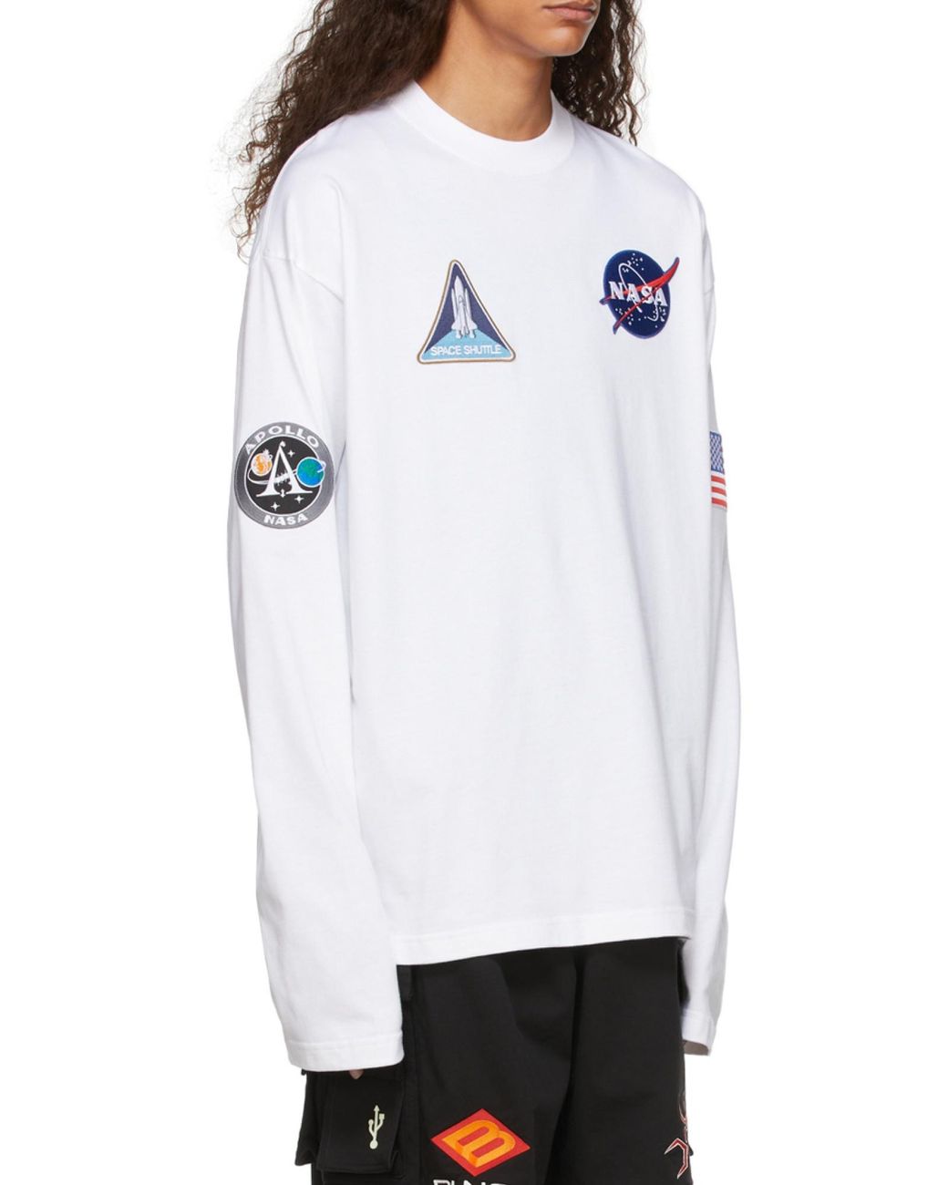 Balenciaga White Space Long-Sleeved T-Shirt