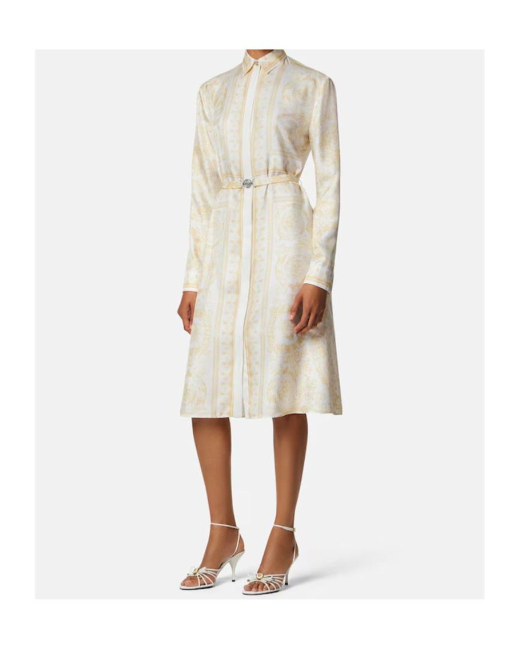 Versace Natural Belt Print Dress