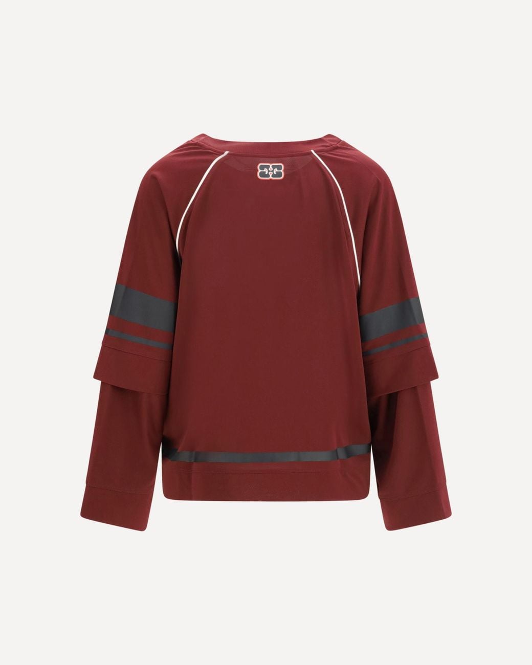 Ganni Red Cocora Double Layer Long Sleeve T-Shirts