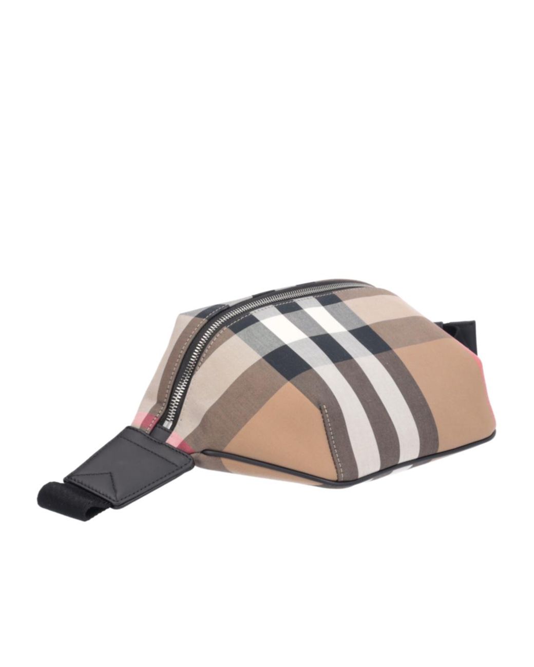 Burberry Gray Check Pattern Zipped Belt Bag for men