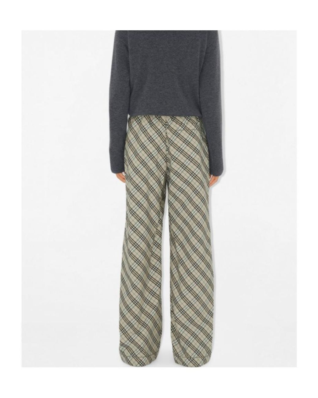 Burberry Gray Cotton Check Pyjama Trousers