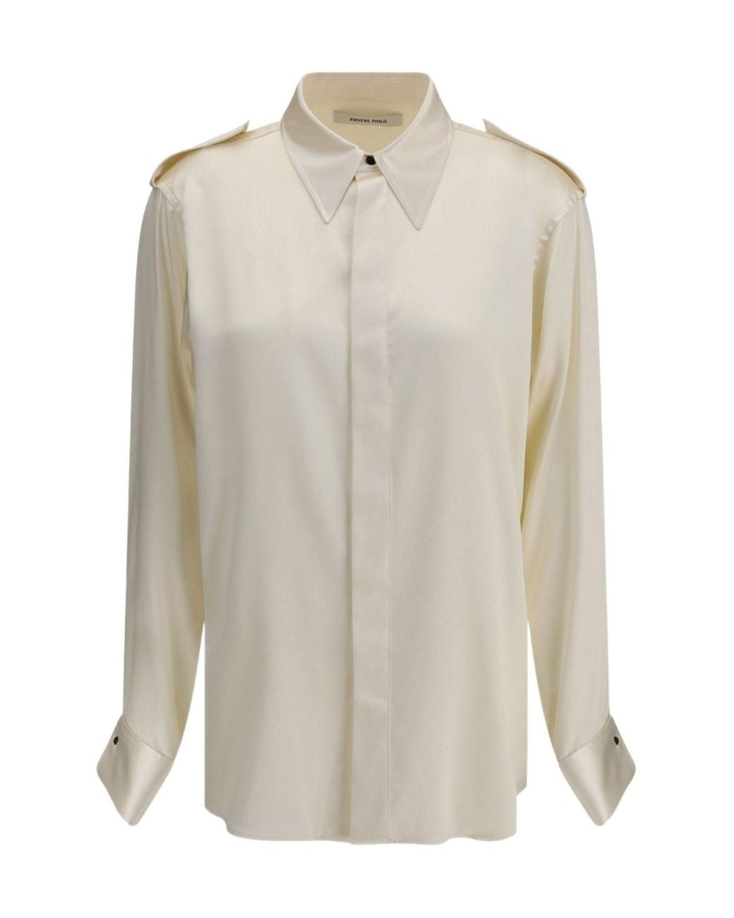 Phoebe Philo White Liquid Utility Shirt