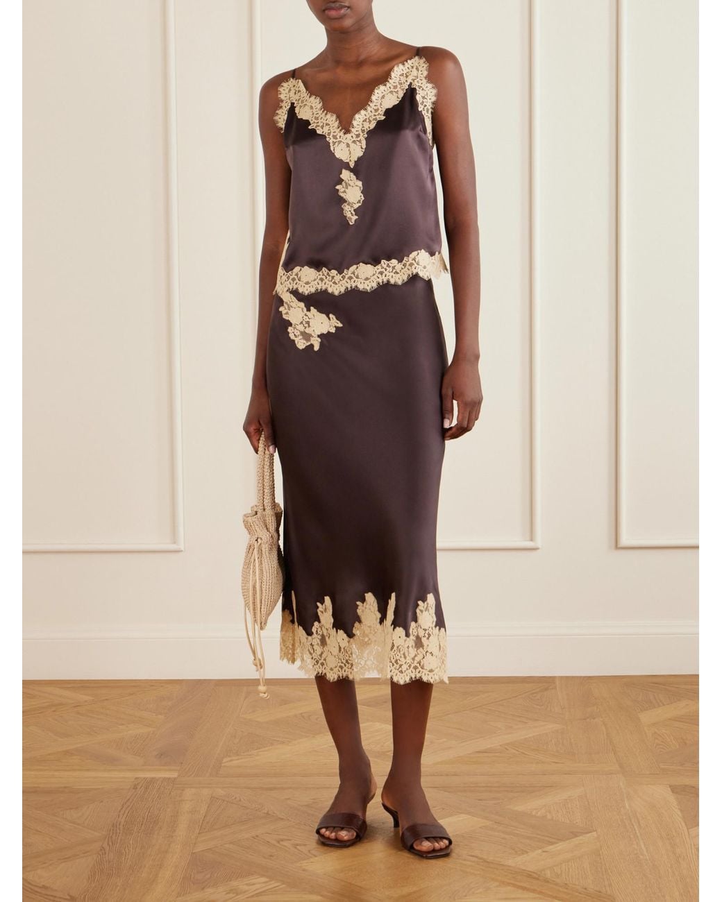 Doen Purple Silk Midi Skirt