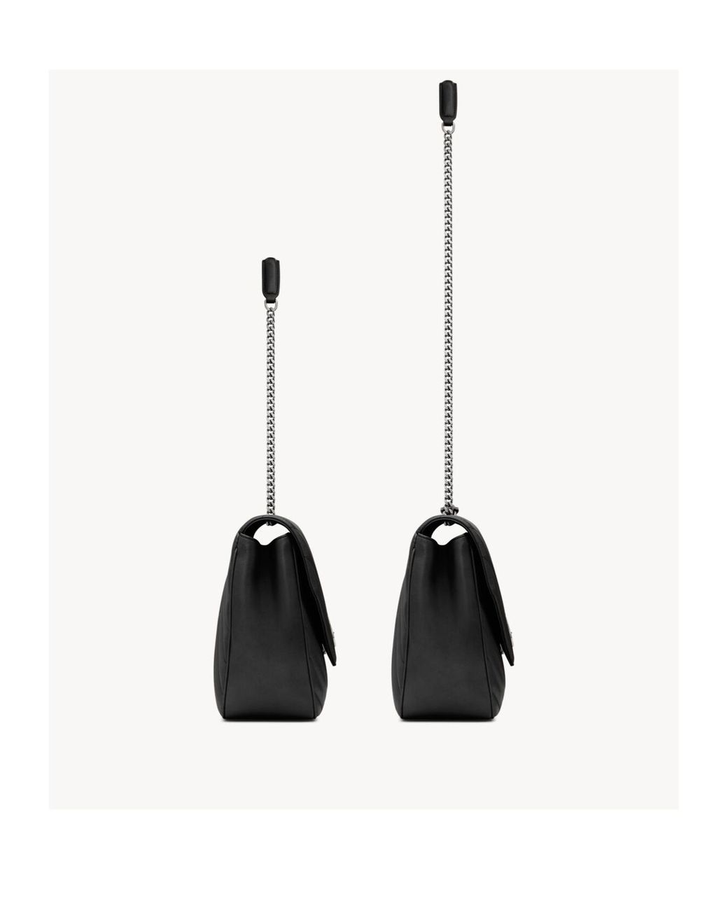 Saint Laurent Black Loulou Foldover Top Large Shoulder Bag