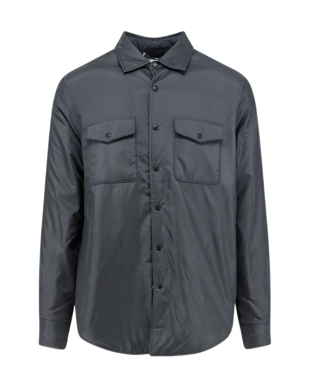 Aspesi Blue Snap-Front Shirt Jacket for men