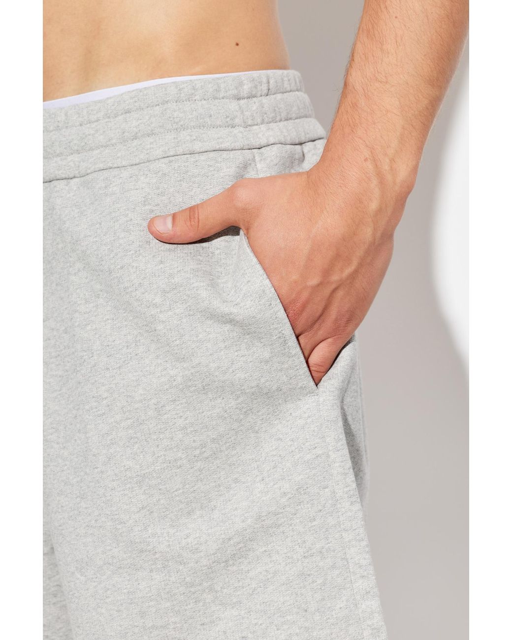 Moncler White Logo Patch Sweat Shorts for men